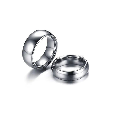 New Arrival Silver Colour 8mm 6mm Tungsten Carbide Wedding Engagement Rings - Fashion Jewellery for Couple - The Jewellery Supermarket